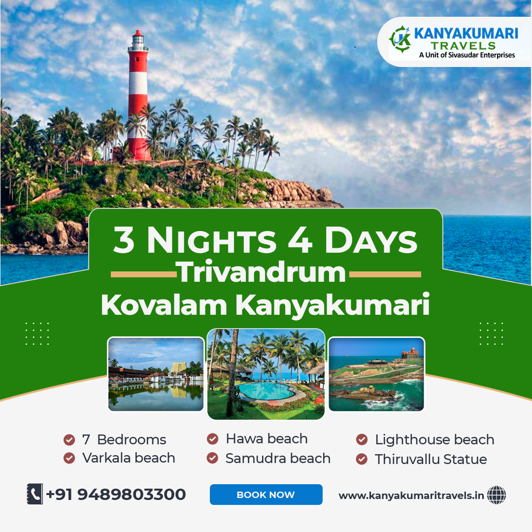 3 Nights 4 Days Trivandrum Kovalam Kanyakumari Tour Packages 3 Nights 4 Days Trivandrum Kovalam Kanyakumari Tour Packages